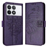 For Xiaomi Redmi K70 / K70 Pro Embossed Butterfly Leather Phone Case(Dark Purple)