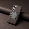 For Samsung Galaxy S23+ 5G Denior A14 Skin Feel Rotating Holder MagSafe Phone Case(Brown)