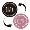 Dishwasher Round Magnet Clean Dirty Sign Double-Sided Dishwasher Magnet Cover(Black Pink)