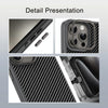 For iPhone 14 Pro Carbon Fiber Textured Oil Spray MagSafe Magnetic Phone Case(Grey)