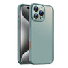 For iPhone 15 Pro Max Nano Semi-transparent Frosted Skin Feel Phone Case(Deep Cyan)
