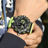 SMAEL 8081 Multifunctional Waterproof Luminous Numeric Digital Dual Display Outdoor Sports Watch(Army Green)