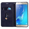 For Samsung Galaxy J5 (2016) / J510 Frosted Business Magnetic Horizontal Flip PU Leather Case with Holder & Card Slot & Lanyard(Black)