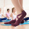 1 Pair Five-Finger Cross-Lace Yoga Cotton Socks Fashion Non-Slip Sports Dance Socks, Size: One Size(Full Toe (Black))