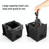 FUNADD Portable Folding Car Back Seat Hook Garbage Can Car Storage Box (Black)