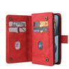 For Redmi K70 Skin Feel Multi Card Slots Zipper Wallet Leather Phone Case(Red)