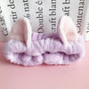 Cute Elastic Cat Ears Headbands Women Girls Makeup Face Washing Headband Hairdo Facial Mask Headwrap Hairband Hair Accessory(Purple)