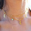 5 PCS Simple Double Moon Star Short Necklace(Gold)