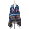 Autumn And Winter Horn Buckle Ethnic Style Hooded Cloak Shawl Bohemian Hooded Shawl, Size:135-175cm(A Style Navy Blue)