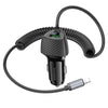 BOROFONE BZ31E Solid PD30W 8 Pin Cable + QC3.0 USB Port Car Charger(Black)