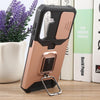 For Samsung Galaxy S24 FE 5G Camera Shield Card Slot PC Hybrid TPU Phone Case(Rose Gold)