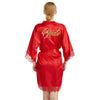 Women Bride Gold Lettering Lace Edge Nightgown, Size:M(Red)