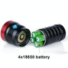 3 Gears, DB18 18xT6, Luminous Flux: 5400lm LED Flashlight, with 4 18650 Batteries (Red Black)