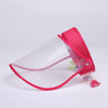 Anti-Saliva Splash Anti-Spitting Anti-Fog Anti-Oil Protective Cap Empty Top Hat Mask Removable Face Shield(Rose Red)