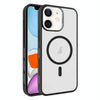 For iPhone 11 Frosted Translucent Side Ice Fog Cooling MagSafe Phone Case(Black)