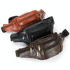 Fashion Men Leather Waist Bags Travel Necessity Organizer Mobile Phone Bag(Black)