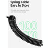 USAMS US-CC167 C33 60W Spring Cable Car Charger with Aperture(Black)