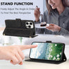 For iPhone 13 Pro Tulips Embossed Leather Phone Case with Lanyard(Black)