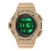 SANDA 2106 LED Digital Display Luminous Alarm Clock Men Outdoor Sports Electronic Watch(Khaki)