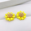 Cute Sweet Fashion Fresh Small Daisy Flower Stud Earrings for Girl, Metal Color:Yellow