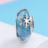 S925 Sterling Silver  Seasons Colored Glass Beads DIY Bracelet Accessories(Light Blue)