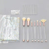 7-In-1  Crystal Makeup Brush Set With Empty Handle Cosmetics Sand Brushes(NO.5 Rose Gold+Yellow)