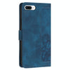 For iPhone 8 Plus / 7 Plus Tulips Embossed Leather Phone Case with Lanyard(Blue)