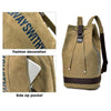 Casual Canvas Backpack Bucket Bag Computer Rucksack Travel Hiking Hand Bag, Size: Large Black
