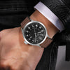 HELEI H9031B-L Men Quartz Watch Waterproof Outdoor Sports Watch(Silver Black Coffee)