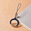 Hand-woven Ancient Style Ring Buckle Mobile Phone Lanyard U Disk Lanyard Car Key Pendant(Dark Blue)