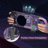 For Steam Deck DEVASO Transparent Thermal Back Case With Bracket Gaming Console Protective Case(Cyan)