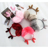 Antler Plush Earmuffs Winter Warm Fashion Retractable Ear Warmer One Size(Wine Red)
