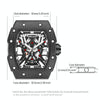 BAOGELA 224147 Wine Barrel Shaped Hollow Night Light Waterproof Sports Silicone Men Watch(Black Shell Red Belt)