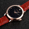 CAGARNY 6875 Round Dial Water Resistant Starry Sky Pattern Fashion Women Quartz Wrist Watch with Leather Band (Red)
