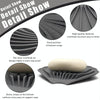 15x12.5x1.5cm Drainable Silicone Soap Box No Hole Deflector Soap Dish Shell Shape Non-Slip Soap Holder(Grey)