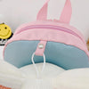 Kindergarten School Bag Plush Toy Children Cute Cartoon Backpack(With Hat Bunny Purple)