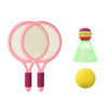 1 Pair Children Badminton Tennis Racket Outdoor Sports With Two Balls(Pink)