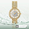 SKMEI 1739 Diamond Roman Numerals Round Dial Quartz Watch for Ladies(Gold)