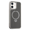 For iPhone 11 Carbon Fiber Texture 360 MagSafe Holder Phone Case(Titanium Gray)