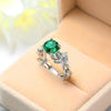 Crystal Vine Leaf Design Engagement Ring Fashion For Women Jewelry, Ring Size:10(Green)
