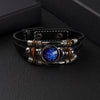 Twelve Constellations Night Light Leather Rope Bracelet Woven Beads Bracelet, Style: Leo