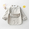 Long Sleeved Baby Soft PU Bib Waterproof Washable Easy Clean Smock With Pocket, Size: S(Gray Letters)