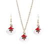 2 Sets Christmas Alloy Snowman Jewelry Personalized Holiday Accessories(Earrings+Necklace)