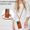 For Samsung Galaxy S25 Ultra 5G YM006 Skin Feel Zipper Card Bag Phone Case with Dual Lanyard(Brown)