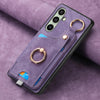 For Samsung Galaxy A36 Retro Skin-feel Ring Card Bag Phone Case with Hang Loop(Purple)