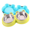 Pink Stainless Steel Double Pet Bowl for Cats & Dogs