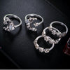 5 PCS/Set Vintage Women Star Moon Adjustable Ring Set