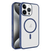For iPhone 15 Pro Frosted Translucent Side Ice Fog Cooling MagSafe Phone Case(Blue)