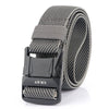 AWMN Men Outdoor Metal Buckle Elastic Nylon Belt, Length: 120cm(Twill Gray)