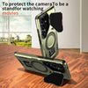 For Samsung Galaxy S25 Ultra 5G Shield Frame Holder MagSafe Phone Case(Olive Green)
